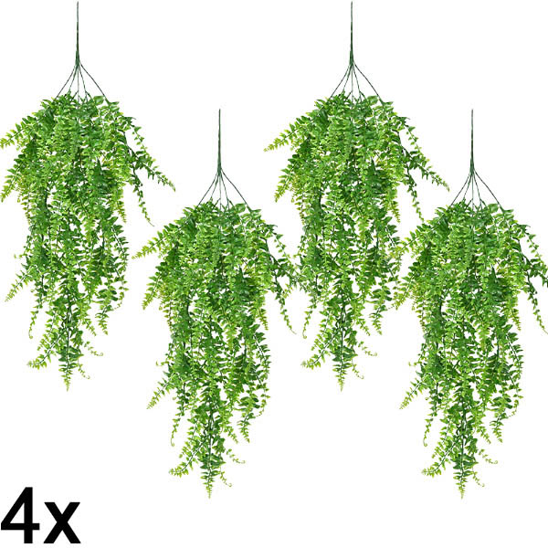 4x Изкуствен висящ папрат (80 см) | FERNY